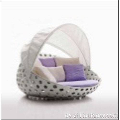 Lounge Bett rund Wicker Day Bett Outdoor Möbel